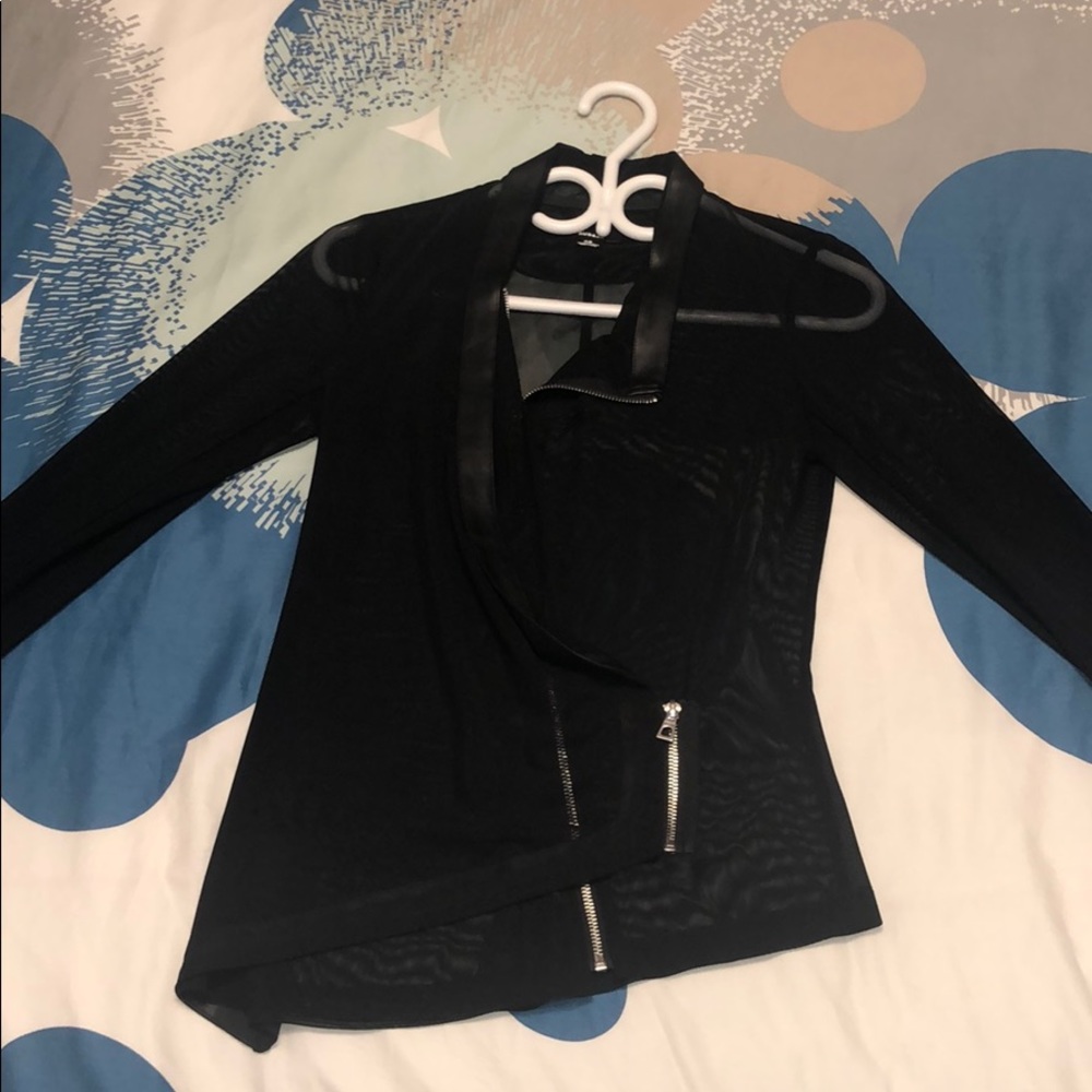 Black mesh blouse